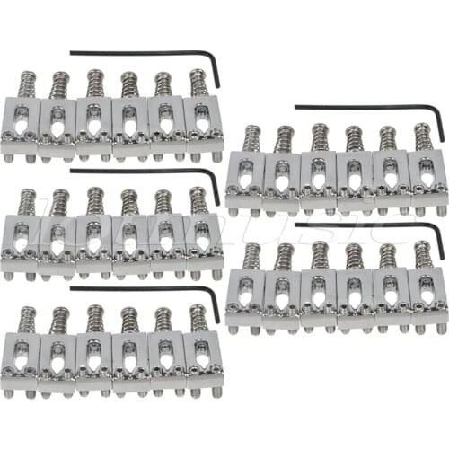 30pcs Chrome Metal Guitar Bridge Saddles fits For Strat Tele Guitar Replacement Bridge Tremolo