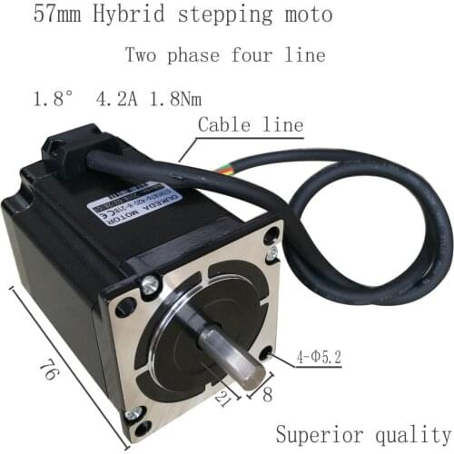 1.8° 2-Phase 4-Wires 1.8NM 4.2A 57mm*76mm Stepper Stepping Motor 57BYGH76