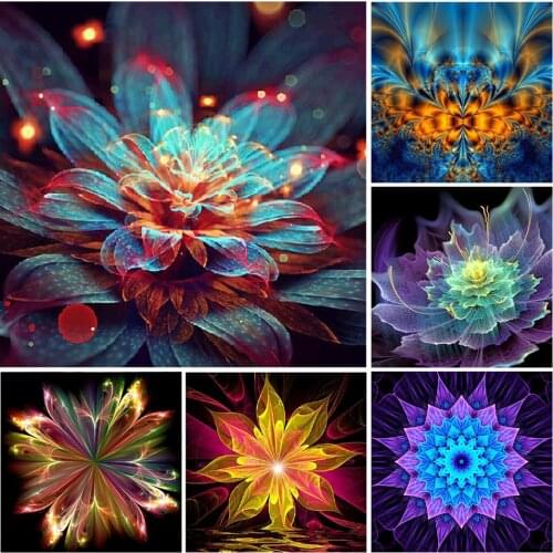 5D DIY Diamond Painting Abstract Flower Cross Stitch Full Drill Square Embroidery Mosaic Art Rhinestones For Needlework Picture
