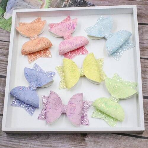 7pcs/set Two Layer Shining Sequins Lace Hair Bow for Girls Handmade Hair Clips Kids Hair Accessories Children Hairpin Headwear