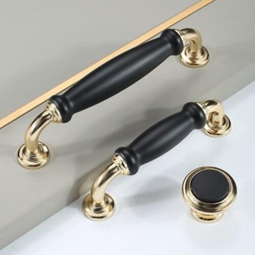 96 128mm modern simple fashion solid bright gold kitchen cabinet wardrobe door handle matt black ceramic drawer tv cabinet knob