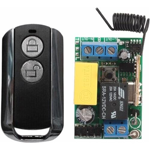 AC220V 1CH RF Wireless Remote Control Switch System,315/433 MHZ Transmitters + Receiver, Learning code Add controller