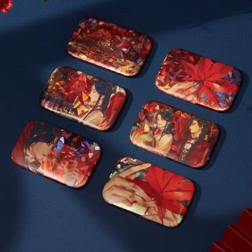 Anime Tian Guan Ci Fu Hua Cheng Xie Lian Comic red maple forest tinplate badges 6 pieces Brooch Pins Collection Cosplay Gifts