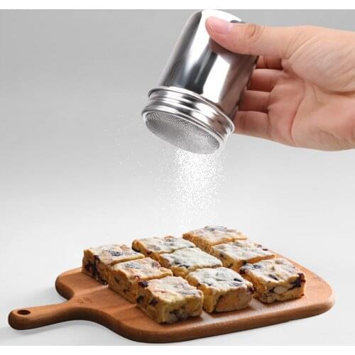 HOOMIN 200ML Salt Pepper Cumin Powder Box Spice Bottle Jars Container Seasoning Box With Mesh Duster Stainless Steel