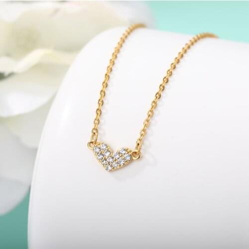Shiny Heart Pendant Necklaces Aesthetic Chain Necklace Zircon Choker Necklace for Women mom Jewelry Christmas Gifts