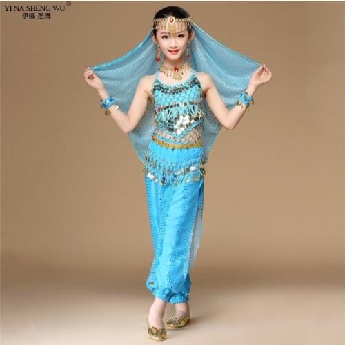 Kids Belly Dance Costumes Set Oriental Dance Costumes Belly Dancing Clothing Girls Egyptian Bollywood Indian Kids Bellydance Set