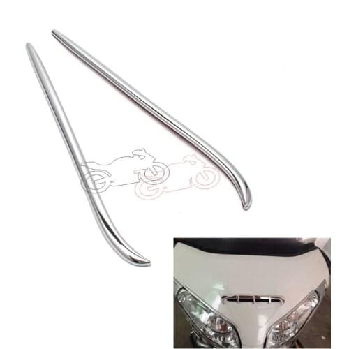 Chrome Motorcycle Fairing Eyebrows Trim Headlights Edge Decoration Case 1pair for Honda Gold Wing GL1800 2001-2011