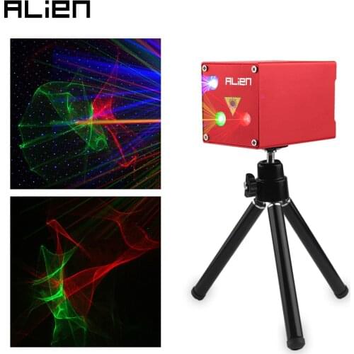 ALIEN Rechargeable Mini RGB Aurora Star Laser Projector Stage Lighting Effect Party Wedding DJ Disco Holiday Car Dance Lights