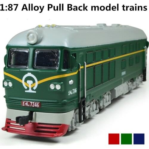 Hot Alloy model trains, 1: 87 alloy pull back train, engine train, classic childrens toys, Diecasts & Toy Vehicles
