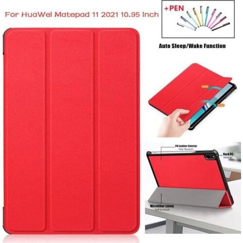 Magnetic Case for Huawei Matepad 11 Tablet Case DBY-W09 DBY-L09 Folding Stand Pu Leather Cover for Huawei Matepad 11" 2021 + Pen