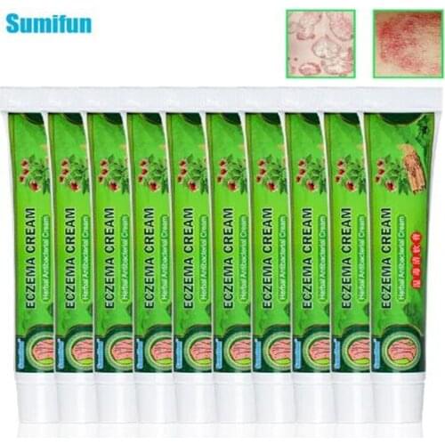 Sumifun 10pcs Hot Psoriasis Cream Antibacterial Antipruritic Dermatitis Eczema Ointment Chinese Herbal Medical Plaster Skin Care