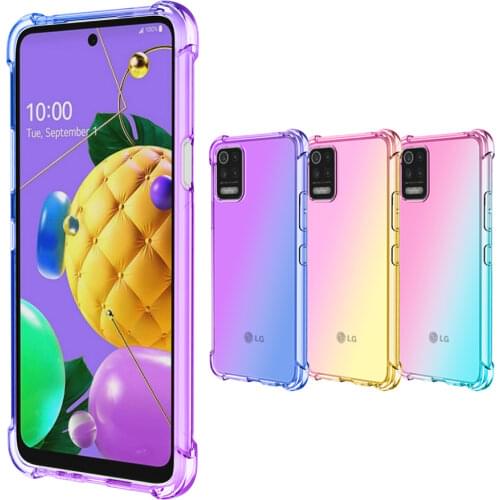 Fashion Transparent Gradient Case for LG Stylo 7 5G Stylo 6 Stylo 5 Velvet 5G K42 K52 K62 Q52 K22 K92 5G Soft Shockproof Case