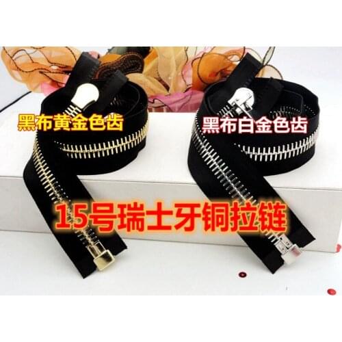 15# copper metal zipper golden teeth 80cm 2pcs open end zipper for repair sewing diy coat jackets bags,only allow custom