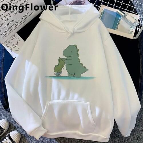 Cartoon Dinosaur Harajuku Aesthetic Funny Hoodies Women Ullzang Cute Anime Graphic Sweatshirt Kawaii Korean Style Hoody Female