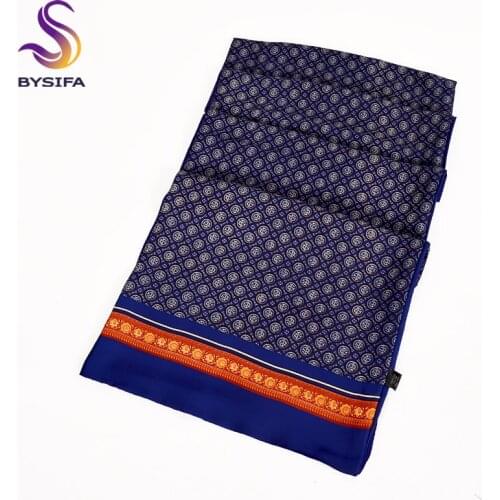 [BYSIFA] Men Silk Scarf Ties New Red Male Neck Scarf Cravat Fashion Double Faces Autumn Winter Business Men Scarves 170*30cm