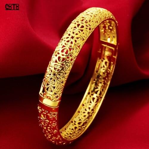 New Fashion Ladies Luxury Golden Jewelry Bracelet Ethiopian African Women Dubai Muslim Bracelet Party Wedding Exquisite Gift