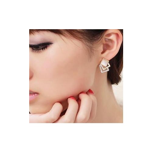 New fashion Hollow three-dimensional square temperament earrings For Women girl Accessories jewelry wholesale