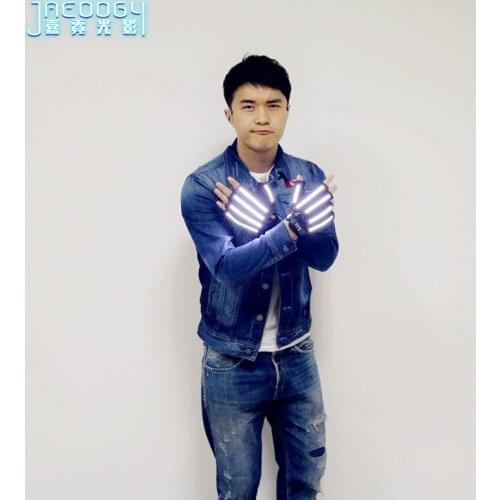 New High quality LED gloves concert performance dancing luminous glasses Halloween nightclub show lighting costumes