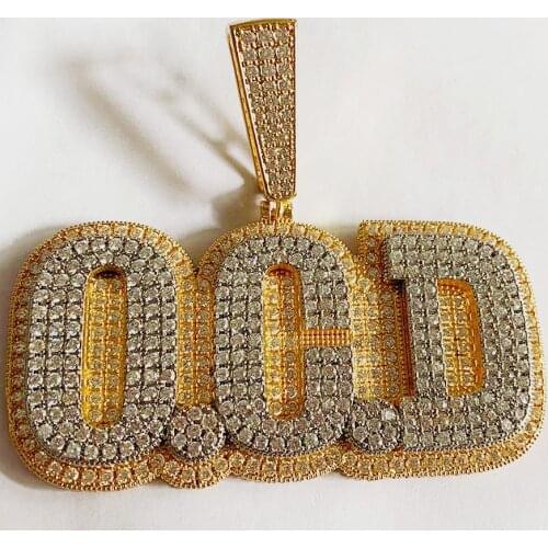 HIp Hop Pendant Real Gold Plated Cubic Zirconia Personalized Customized Initial Accessories,Ins Punky Jewelry