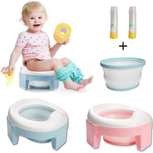 Bite Bites Portable Baby Potty Set Multifunctional Baby Folding Toilet Training Seat 3 In 1 Travel Training Chair Toilet Pot