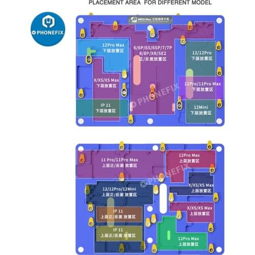 MECHANIC MR12 Max 18 in 1 Motherboard Fixture for iPhone 6 6S 7P 8P X XS 11 12 Mini 12 Pro Max Double-sided PCB Soldering Holder