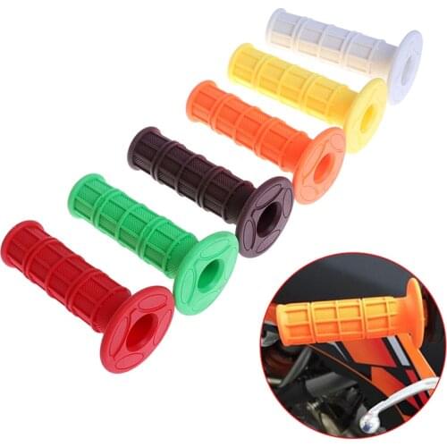 1Pair 7/8" Rubber Hand Grip Handle Bar Throttle Grips Pit Dirt Bike Motorcycle 22mm Accessories Feston