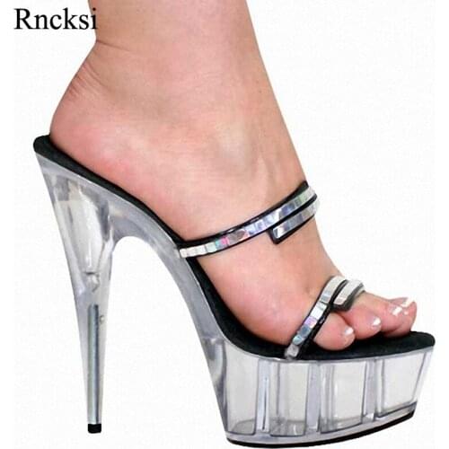 Rncksi Plus Size Party Bride Wedding Shoes Performance Slippers 15cm High-Heeled Women Shoes Party Special Dance Shoes