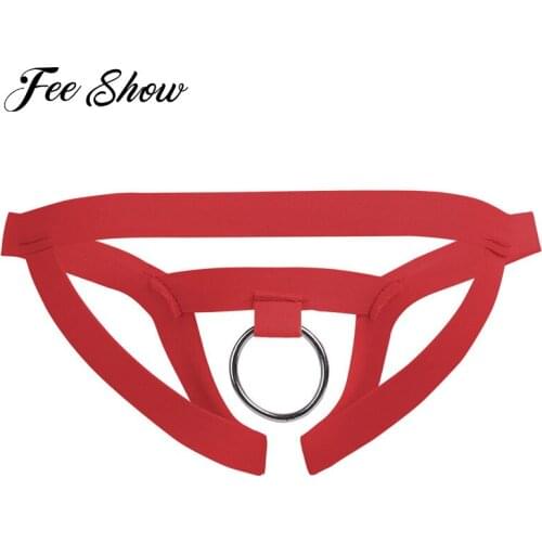 Sexy Mens Gay Underwear Crotchless Briefs Sissy Panties with O-Ring Men Erotic Lingerie Breathable Open Crotch Thong Underwear