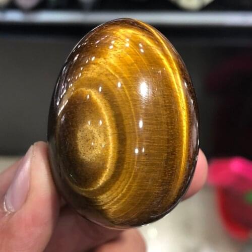 Random natural stone rare tiger eye quartz crystal massage egg reiki healing home decoration for sale