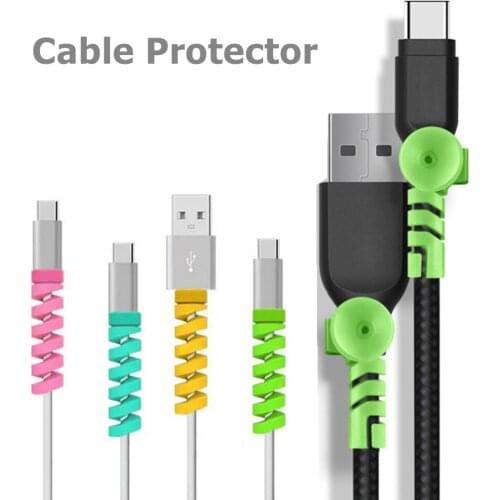 Spiral Cable Protector Data Line Bundles for iPhone iPad Samsung Xiaomi Huawei USB Charging Earphone Silicone Winder Protective