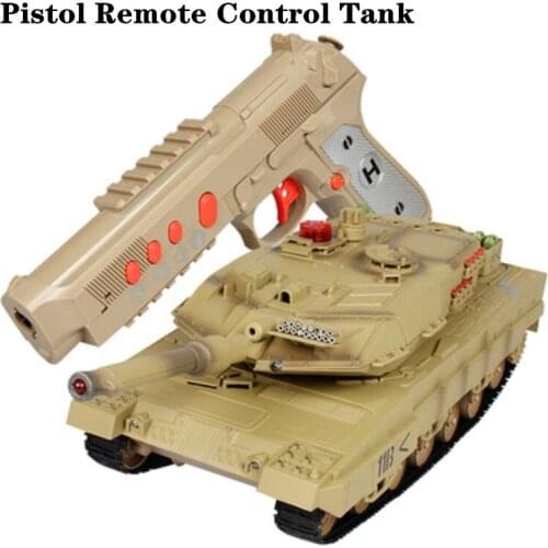 Remote Control Tank Charging Combat Tank Pistol Remote Control Rotating Turret Imitation True Sound Effect Beautiful Lighting