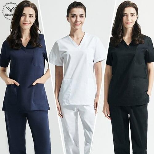 Man Uniforms Women Beauty Salon Scrub Clothes Short Sleeve Scrubs Set Scrubs Tops Scrubs Pants nursing scrubs Technician Uniform