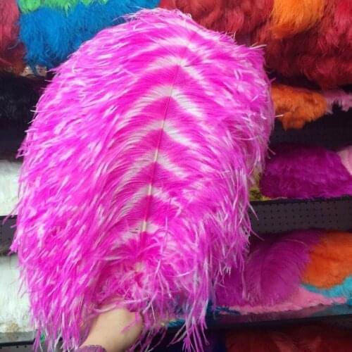 Gorgeous 50/100 pcs White and Rose "Thick Stem" Male Ostrich Feathers 26-28inch/65-70cm DIY Jewelry Craft Making Decoration