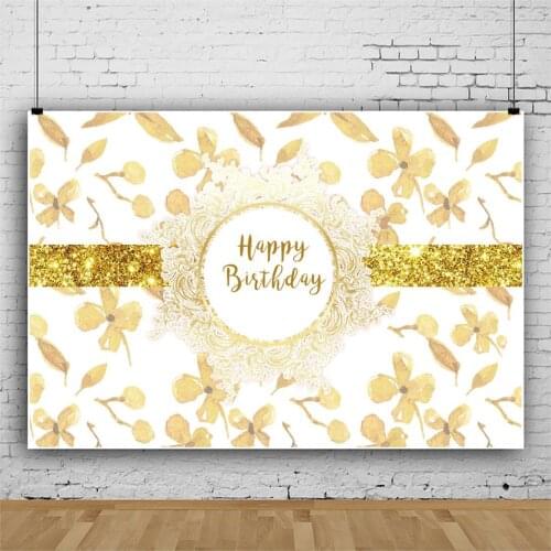 Autumn Gold Leaves Flying In The Sky White Background Girl Birthday Party Decoration Photography Photo Adult Kids Vinyl Backdrop