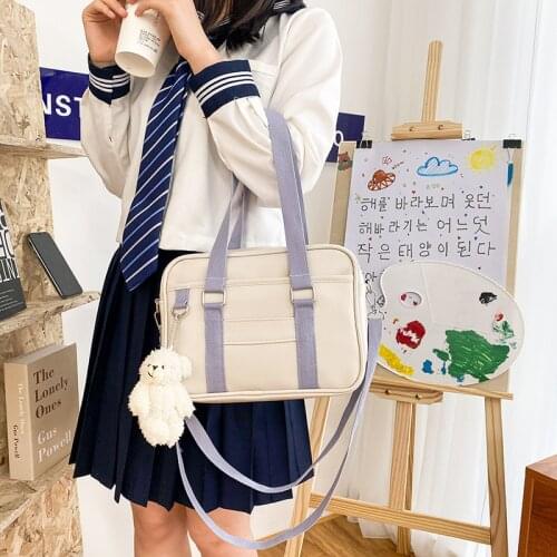 Japanese Style Student Bag Women PU Kawaii Bag JK Tote Bag For Women 2020 Shoulder Satchel Bags Book Bag Cute Handbag Girls