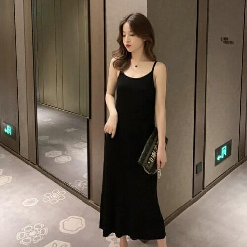 Women Dress Long Knitted Dresses 2021 Sexy V-neck Sling Maxi Dress Vestido De Mujer