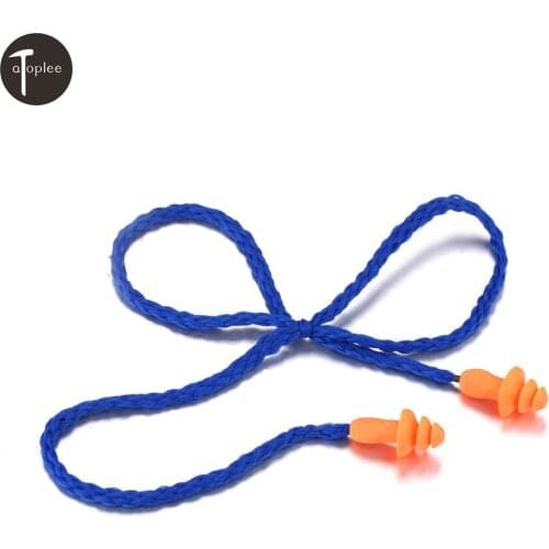 1Pair Waterproof Soft Silicone Corded Ear Plug Noise Reduction Earplugs Hearing Protect Safety Earmuffs For Swiming