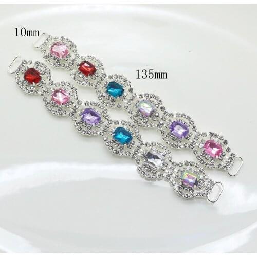 1pc135MM colorfu stunning blear rhinestone Bikini Connectors Buckle Metal Crystal Rhinestone Swimwear beachwear connector buckle