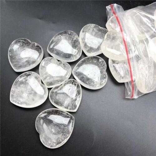 1PCS White Crystals Hearts Natural Stones Quartz Gemstones Healing Reiki Gems Home Accessories Decoration