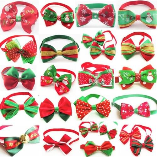 200PC/Lot Christmas Pet Dog Bow Ties Holiday Snowman Bowties Cat Dog Neckties Dog Accessories