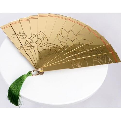 2021 Douma Cosplay Props Fan Carved Lotus Demon Slayer Golden Folding Fan