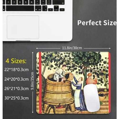 Antique Grape Vineyard Harvest Medieval Grapevine Miniature Mouse Pad 688 Grapes Fall Autumn