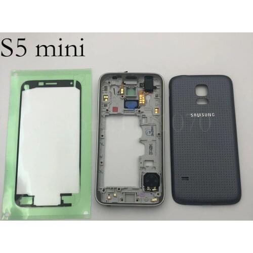 Full Housing Case Back Cover + Middle Frame + Adhesive For Samsung Galaxy S5 mini G800 G800F Complete Parts
