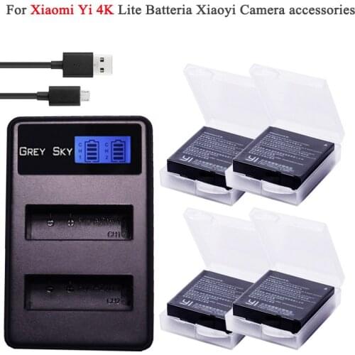 For Original Xiaomi Yi II yi 4k 4k+ Battery az16-1 az16-2 battery + LCD Charger for Xiaoyi Yi Lite YI 360 VR Action Camera