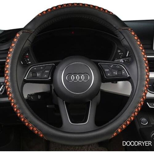 DOODRYER Carbon Fiber Leather Car Steering Wheel Cover For Hondas Civics CRV BRV Fit Jazz Accords City Freed Mobilio Stream