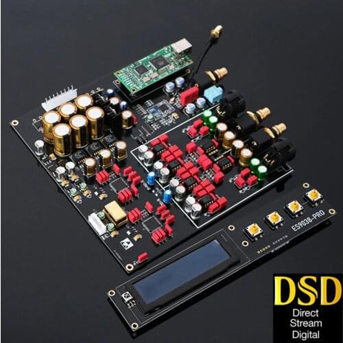 Double ES9038Pro Decoder DAC Lossless Optical Coaxial Decoder 384kHz DSD 512 Support Add Bluetooth 5.0 USB With OLED Display