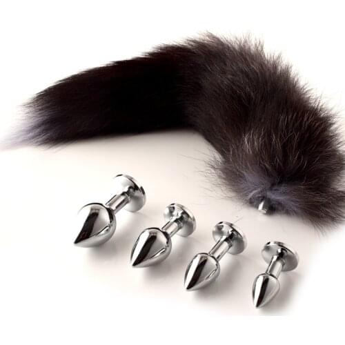 Exotic Accessories Cute Tail with Detachable Smooth Touch Metal Anal Plug Bead Sex Toys for Men Women Couples Fox Cosplay Flirt