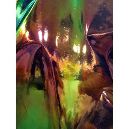 Holographic Brass Mirror Shinny Genuine Cowhide Leather Farbic for Fashion Bags/Purse,Free Shipping