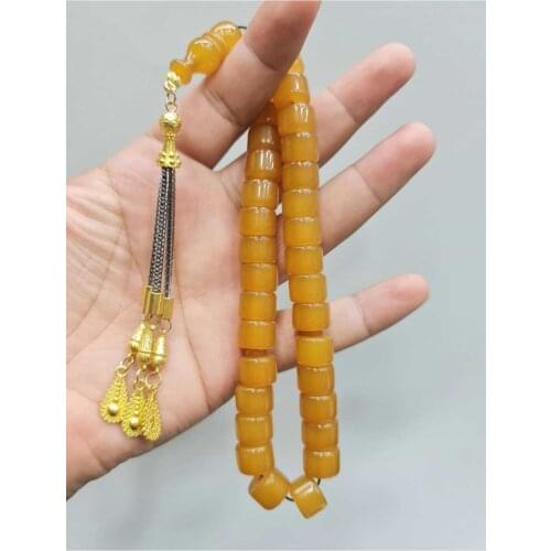 Islamic Tasbih Muslim Rosary Beads 33 Prayer Rosary For Men Bracelet For Men Accessory amber oltu amber stone Handmade Turkey