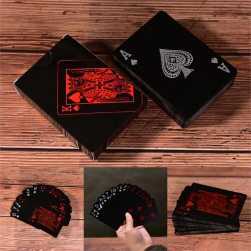 Quality Plastic PVC Poker Waterproof Black Playing Cards Creative Gift Durable Poker